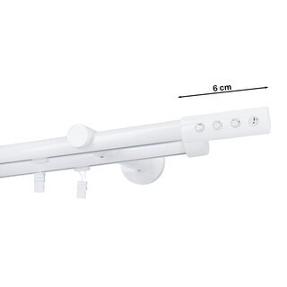 Gardinenstange Innenlauf 19/19mm 2-l�ufig Wandmontage Wei� Glanz 420 cm Hera