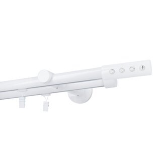 Gardinenstange Innenlauf 19/19mm 2-l�ufig Wandmontage Wei� Glanz 420 cm Hera