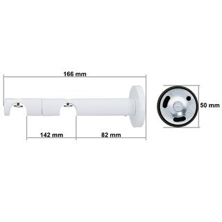 Gardinenstange Innenlauf 19/19mm 2-l�ufig Wandmontage Wei� Glanz 420 cm Hera