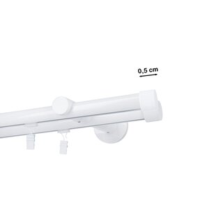 Gardinenstange Innenlauf 19/19mm 2-lufig Wandmontage Wei Glanz Zoya 540 cm