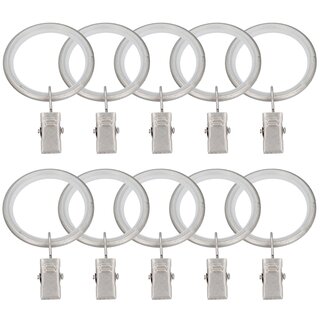 Sento 25mm Gardinenringe mit Clips Gleiteinlage Metall...
