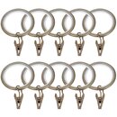 Sento 25mm Gardinenringe mit Clips Gleiteinlage Metall...
