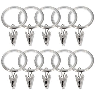 Sento 19mm Gardinenringe mit Clips Gleiteinlage Metall...