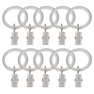 Sento 16mm Gardinenringe mit Clips Gleiteinlage Metall...